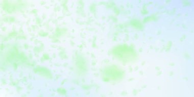 Yeşil çiçek yaprakları dökülüyor. Şekil olarak romantik çiçekler gradyan. Mavi gökyüzünde uçan taç yaprağı. Aşk, romantizm kavramı. İlahi düğün davetiyesi.