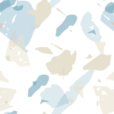 Terrazzo kusursuz desen. Mavi klasik döşeme dokusu. Doğal taşlardan, granitten, kuvarstan, mermerden, betondan yapılmış arka plan. Terrazzo pürüzsüz desenli serin renklerde.