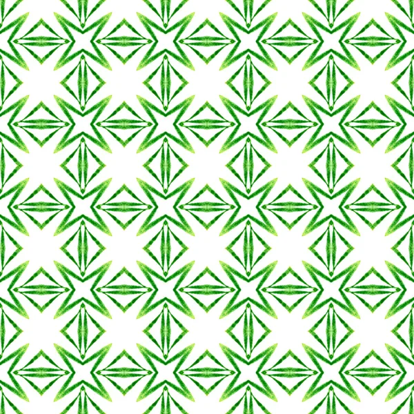有機的なタイル グリーンのブーホーシックな夏のデザイン 繊維準備ができて優雅な印刷 水着生地 トレンディ有機緑の境界線 — ストック写真