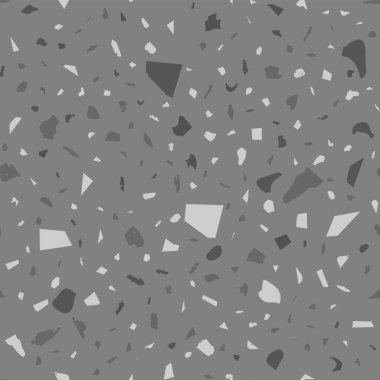 Terrazzo kusursuz desen. Siyah ve beyaz klasik döşeme dokusu. Doğal taşlardan, granitten, kuvarstan, mermerden ve betondan yapılmış kalın bir arka plan. Kusursuz terrazzo..