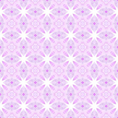 Tekrar eden mayo tasarımı. Mor orjinal boho şık yaz tasarımı. Tekstil hazır harika baskı, mayo kumaş, duvar kağıdı, ambalaj. Suluboya görevi tekrar eden kiremit kenarı.