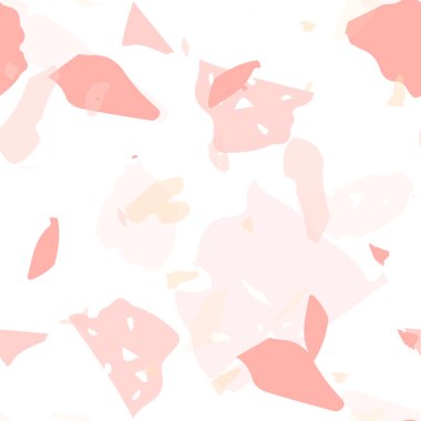 Terrazzo kusursuz desen. Pastel Venedik kaldırım taklidi fayans. Doğal taşlardan, granitten, kuvarstan, mermerden, betondan yapılmış arka plan. Terrazzo pürüzsüz desenli serin renklerde. 