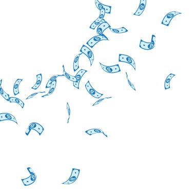 Bitcoin, internet para birimleri düşüyor. Beyaz arka planda seyrek BTC faturaları. Kripto para, dijital para. Takdire şayan vektör çizimi. Akıllara durgunluk veren ikramiye, servet veya başarı konsepti.