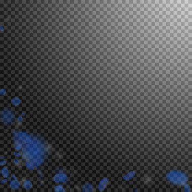 Koyu mavi çiçek yaprakları dökülüyor. Ekstra romantik çiçek köşesi. Şeffaf kare arka planda uçan taç yaprakları. Aşk, romantizm kavramı. Takdire şayan düğün davetiyesi..