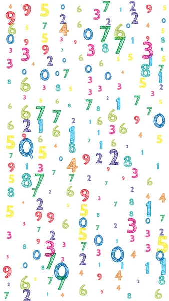 Falling Colorful Orderly Numbers Math Study Concept Flying Digits Good — 스톡 벡터