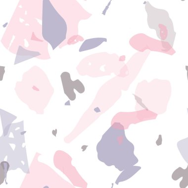 Terrazzo kusursuz desen. Modern klasik döşeme dokusu. Terrazzo pürüzsüz desenli, serin renklerde. Doğal taşlardan, granitten, kuvarstan, mermerden, betondan yapılmış arkaplan. 