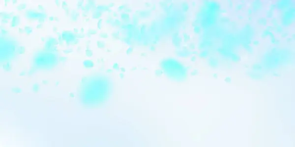 Лепестки Бирюзовых Цветов Падают Эмоциональный Романтический Градиент Цветов Летающий Лепесток — стоковый вектор