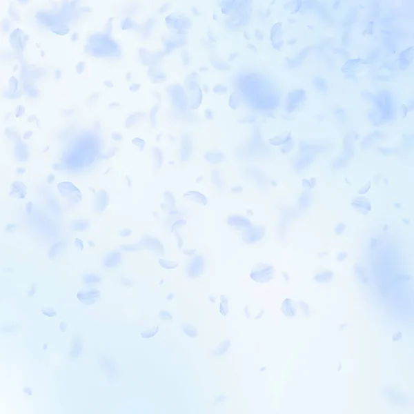 Pétales Fleurs Bleu Clair Tombant Fascinant Dégradé Fleurs Romantiques Pétale — Image vectorielle