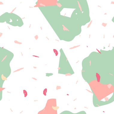 Terrazzo kusursuz desen. İç dekorasyon için minimalist döşeme taşı. Terrazzo pürüzsüz desenli, serin renklerde. Doğal taşlardan, granitten, kuvarstan, mermerden, betondan yapılmış arkaplan. 