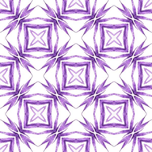 Patrón Étnico Pintado Mano Púrpura Increíble Diseño Boho Chic Verano — Foto de Stock
