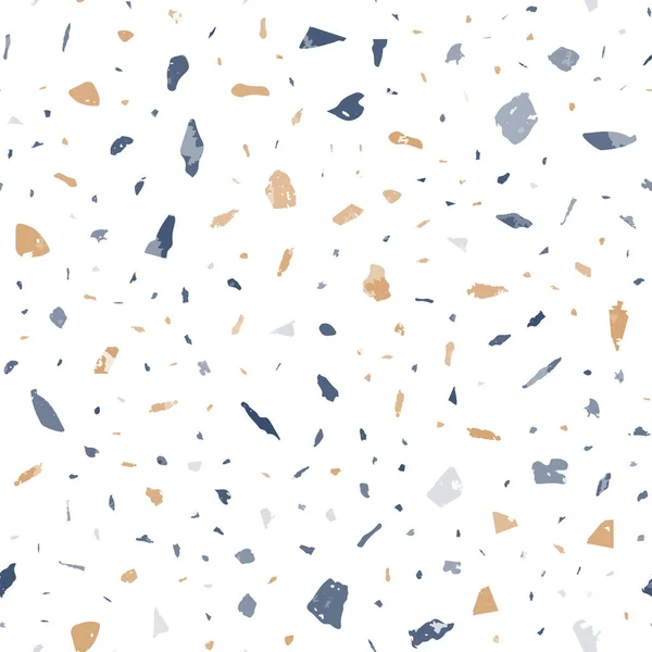 Terrazzo Seamless Pattern Классическая Текстура Пола Шикарный Фон Натуральных Камней — стоковый вектор