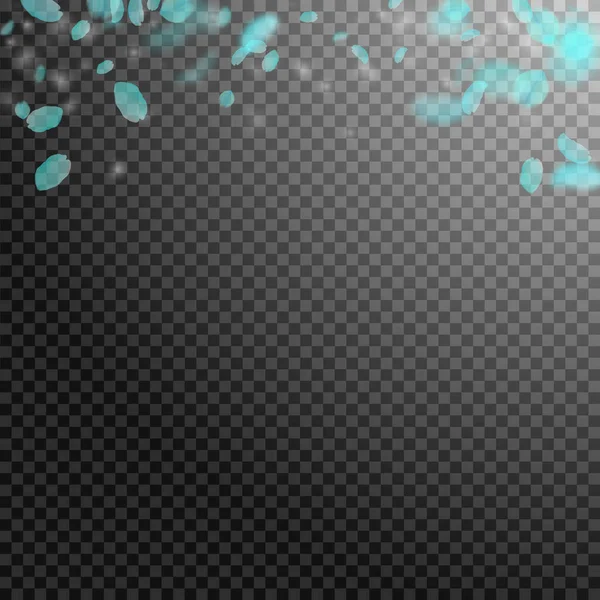 Pétales Fleurs Turquoise Tombant Bizarre Dégradé Fleurs Romantiques Pétale Volante — Image vectorielle