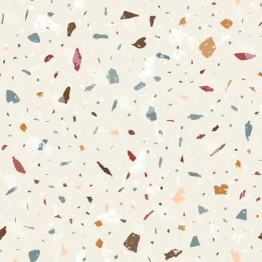 Terrazzo kusursuz desen. Nazik klasik döşeme dokusu. Doğal taşlardan, granitten, kuvarstan, mermerden ve betondan yapılmış klas bir arka plan. Büyüleyici, kusursuz terrazzo..