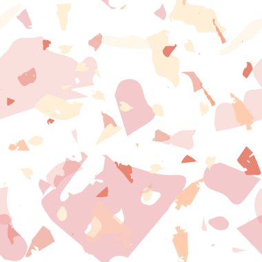 Terrazzo kusursuz desen. Taşlı turuncu gerçekçi mermer dokusu. Terrazzo pürüzsüz desenli, serin renklerde. Doğal taşlardan, granitten, kuvarstan, mermerden, betondan yapılmış arkaplan. 