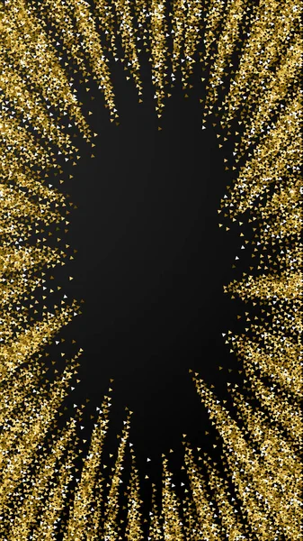 Triangoli Oro Glitter Lusso Confetti Scintillanti Piccole Particelle Oro Sparse — Vettoriale Stock