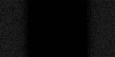 Düşen sayılar, büyük veri konsepti. İkili beyaz uçlu rakamlar. Siyah arka planda zarif fütürist afiş. Düşen sayılarla dijital vektör illüstrasyonu.