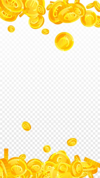Європейські Монети Євро Падають Магнітні Розсіяні Монети Європейські Гроші Соковитий — стоковий вектор