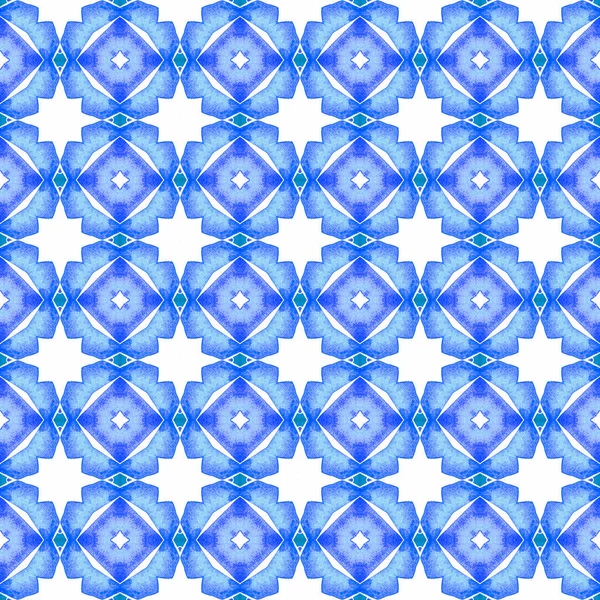 Tropisch Naadloos Patroon Blauw Ideaal Boho Chique Zomer Design Handgetekende — Stockfoto