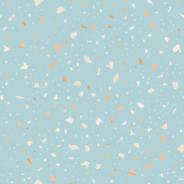 Terrazzo kusursuz desen. Nazik klasik döşeme dokusu. Doğal taşlardan, granitten, kuvarstan, mermerden ve betondan yapılmış klasik bir arka plan. Güçlü, dikişsiz terrazzo..