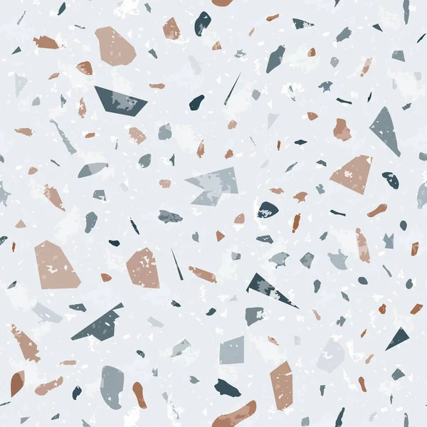 Terrazzo无缝图案 土质的经典地板纹理 由天然石头 花岗岩 大理石和混凝土制成的经典背景 漂亮无缝特拉佐 — 图库矢量图片