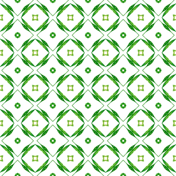 Bordure Aquarelle Chevron Géométrique Vert Green Extra Boho Chic Design — Photo