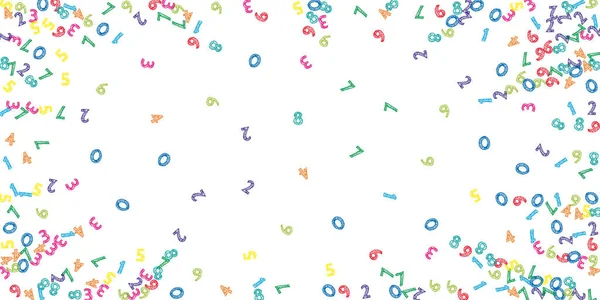 Chute Des Nombres Croquis Colorés Concept Étude Mathématique Avec Chiffres — Image vectorielle