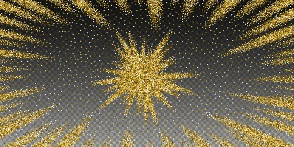 Triangoli Oro Glitter Lusso Confetti Scintillanti Piccole Particelle Oro Sparse — Vettoriale Stock