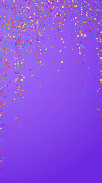 Festive Energetic Confetti Celebration Stars Rainbow Confetti Violet Background Glamorous — 스톡 벡터