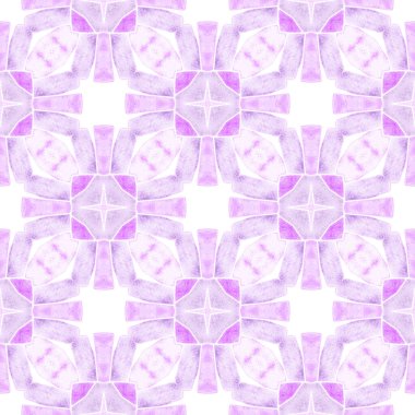 Suluboya, kiremit sınırını tekrarlıyor. Mor, alımlı boho şık yaz tasarımı. Tekstil hazır fevkalade baskı, mayo kumaş, duvar kağıdı, ambalaj. Mayo tasarımını tekrarla.