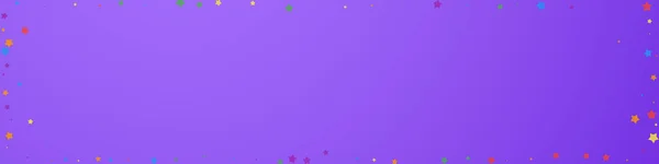 Festliches Konfetti Ohnegleichen Feierstars Fröhliche Sterne Auf Violettem Hintergrund Lebende — Stockvektor