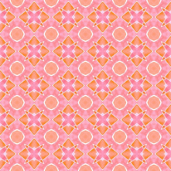 Mosaic Seamless Pattern Orange Astonishing Boho Chic Summer Design Hand — Stock Photo, Image