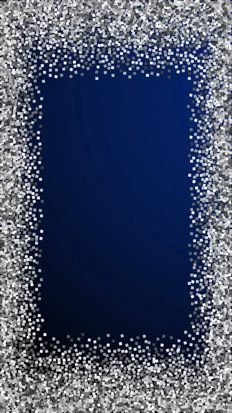 Silverglitter Lyx Mousserande Konfetti Spridda Små Guldpartiklar Mörkblå Bakgrund Förtrollande — Stock vektor