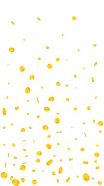 Tayland baht sikkeleri düşüyor. Pozitif dağınık THB bozuklukları. Tayland parası. Büyük ikramiye, servet ya da başarı konsepti. Vektör illüstrasyonu.