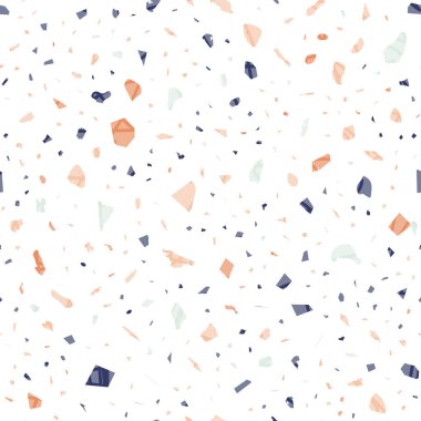 Terrazzo kusursuz desen. Renkli klasik döşeme dokusu. Doğal taşlardan, granitten, kuvarstan, mermerden ve betondan yapılmış büyüleyici bir arka plan. Sevimli terrazzo.