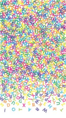 İngilizce 'nin harfleri düşüyor. Latin alfabesinin renkli çizimleri. Yabancı diller öğrenim kavramı. Beyaz arkaplandaki okul afişine müthiş dönüş.