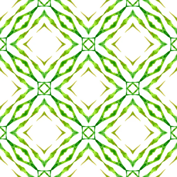 Bordo Orientale Arabesco Disegnato Mano Verde Design Estivo Boho Chic — Foto Stock