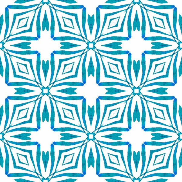 Tekstylia Gotowy Promienny Nadruk Tkaniny Kąpielowe Tapety Opakowanie Niebieski Boho — Zdjęcie stockowe