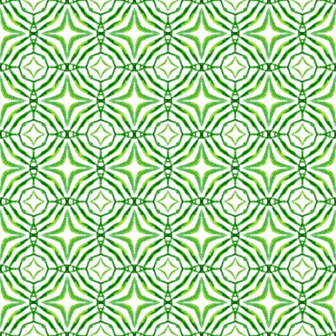 Yaz, egzotik, pürüzsüz sınır. Yeşil lekesiz boho şık yaz tasarımı. Egzotik, pürüzsüz desen. Tekstil baskıya hazır, mayo kumaş, duvar kağıdı, ambalaj..