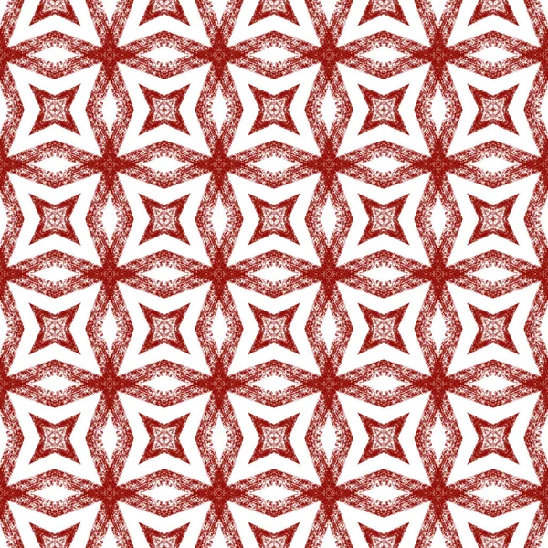 Ikat Επαναλαμβανόμενο Σχέδιο Μαγιό Κόκκινο Κρασί Συμμετρικό Φόντο Καλειδοσκόπιο Καλοκαίρι — Φωτογραφία Αρχείου