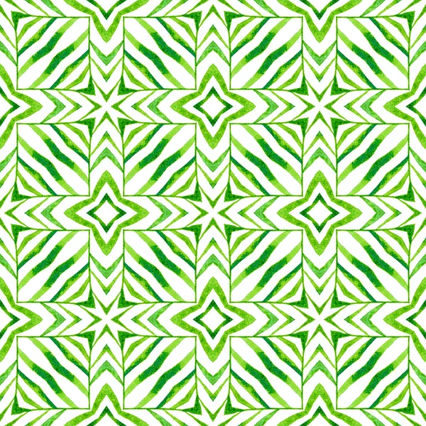 Patrón Sin Costura Mosaico Verde Hermoso Diseño Boho Chic Verano — Foto de Stock