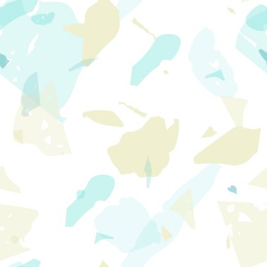 Terrazzo kusursuz desen. Pastel Venedik kaldırım taklidi fayans. Terrazzo pürüzsüz desenli, serin renklerde. Doğal taşlardan, granitten, kuvarstan, mermerden, betondan yapılmış arkaplan. 