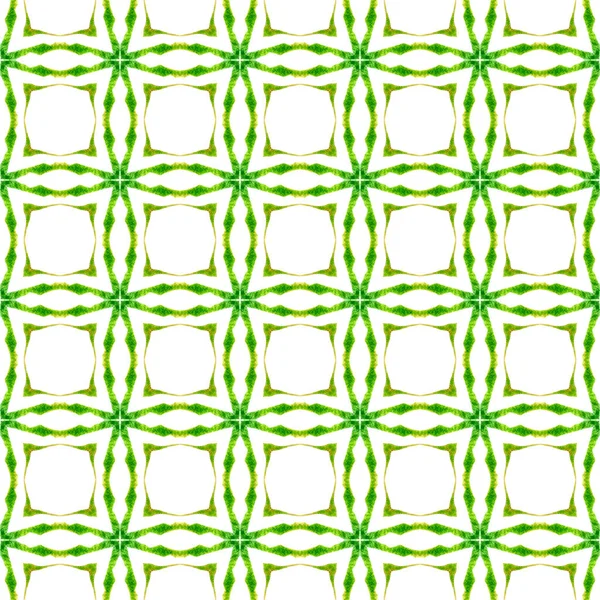 Bordo Geometrico Verde Dell Acquerello Del Chevron Verde Design Boho — Foto Stock