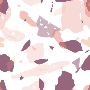 Terrazzo kusursuz desen. İç dekorasyon için minimalist döşeme taşı. Terrazzo pürüzsüz desenli, serin renklerde. Doğal taşlardan, granitten, kuvarstan, mermerden, betondan yapılmış arkaplan.