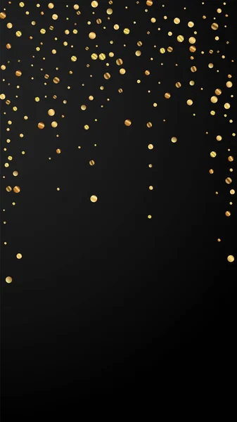 Festliches Konfetti Feier Stars Spärliches Goldkonfetti Auf Schwarzem Hintergrund Wunderschöne — Stockvektor