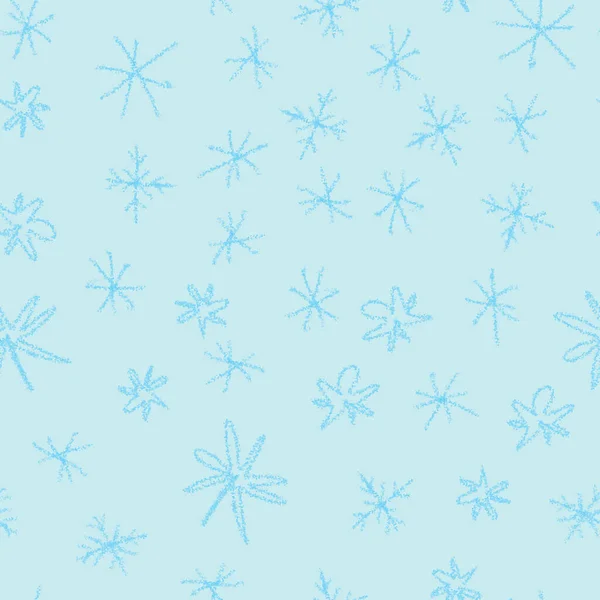 Χειροποίητο Μπλε Νιφάδες Χιονιού Χριστουγεννιάτικο Μοτίβο Χωρίς Ραφές Λεπτές Ιπτάμενες — Φωτογραφία Αρχείου