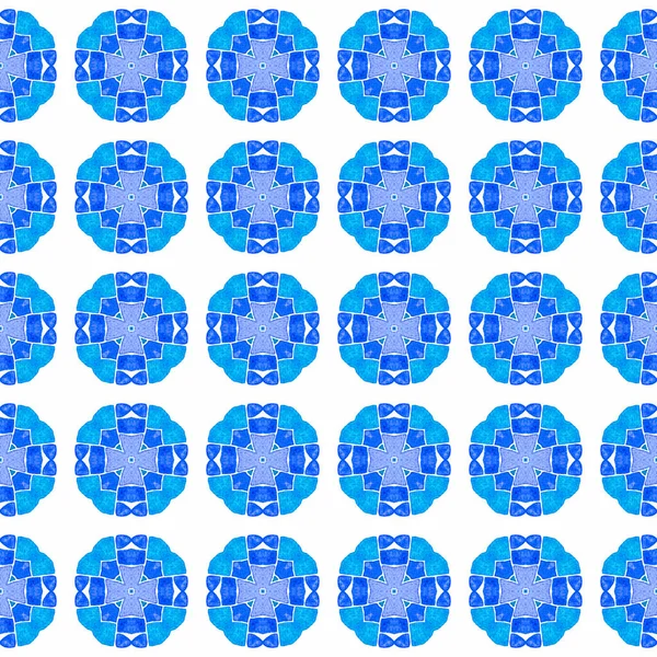 Ψηφιδωτό Μοτίβο Χωρίς Ραφή Μπλε Κομψό Boho Κομψό Καλοκαιρινό Σχεδιασμό — Φωτογραφία Αρχείου