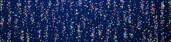 Праздничные Восхитительные Конфетти Звезды Праздника Цветные Звезды Плотные Темно Синем — стоковый вектор