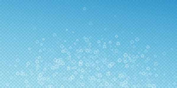 Мыльные Пузыри Абстрактный Фон Выдувая Пузыри Голубом Прозрачном Фоне Захватывающий — стоковый вектор