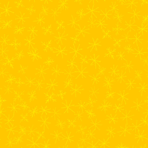 Hand Drawn gold Snowflakes Christmas Seamless Pattern. Subtle Flying Snow Flakes on yellow Background. Dazzling chalk handdrawn snow overlay. Overwhelming holiday season decoration.