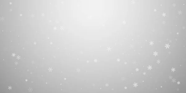 Sparse Snowfall Christmas Background Subtle Flying Snow Flakes Stars Light — Stock Vector